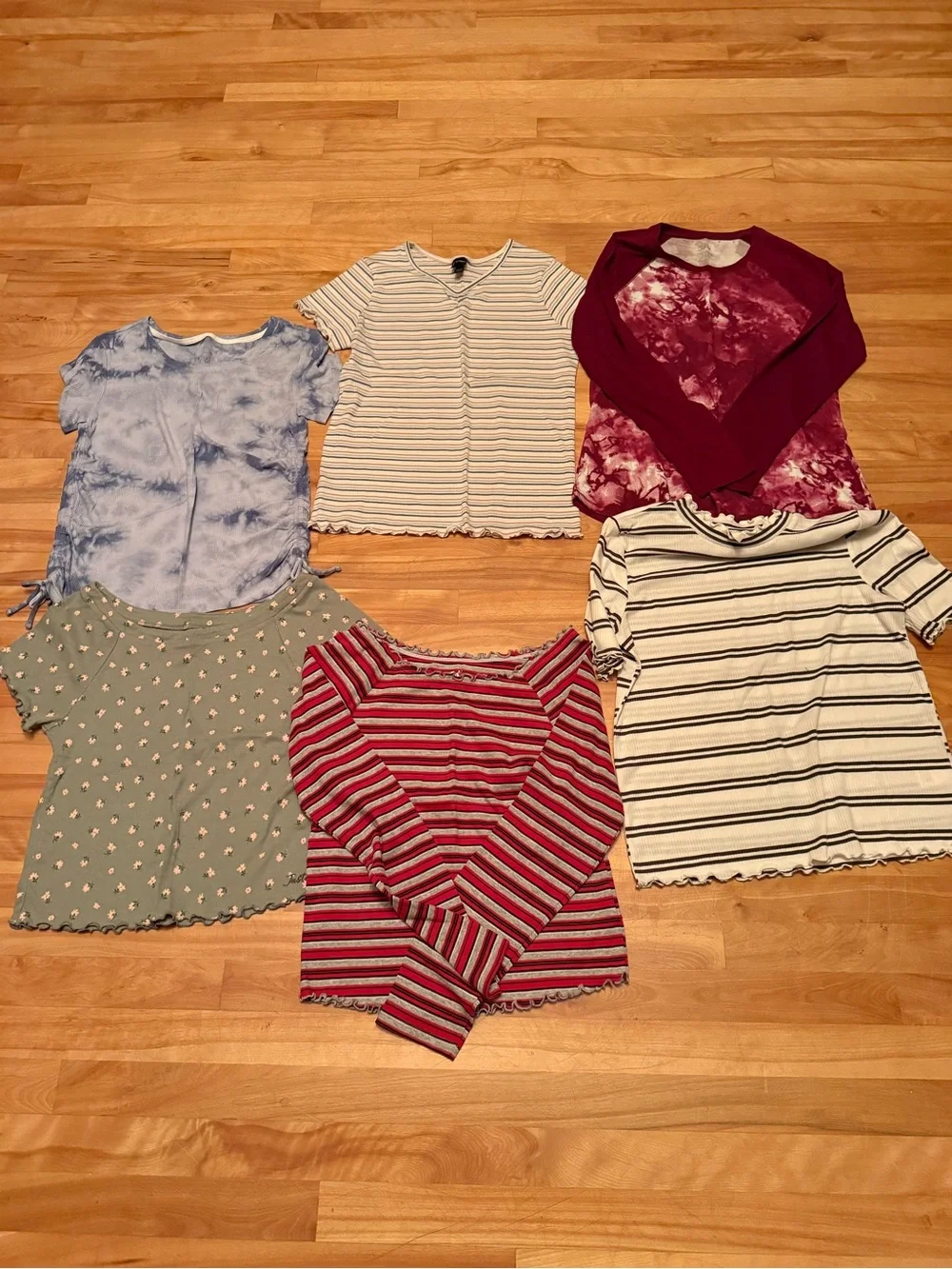 Justice Girls Short-and Long Sleeve Striped Tees